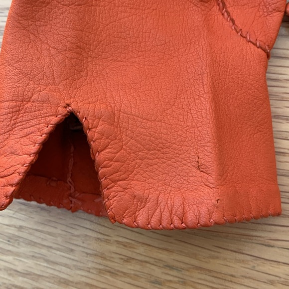 🎃VTG Leather gloves 📍FIRM📍Pumpkin Halloween - Picture 12 of 16